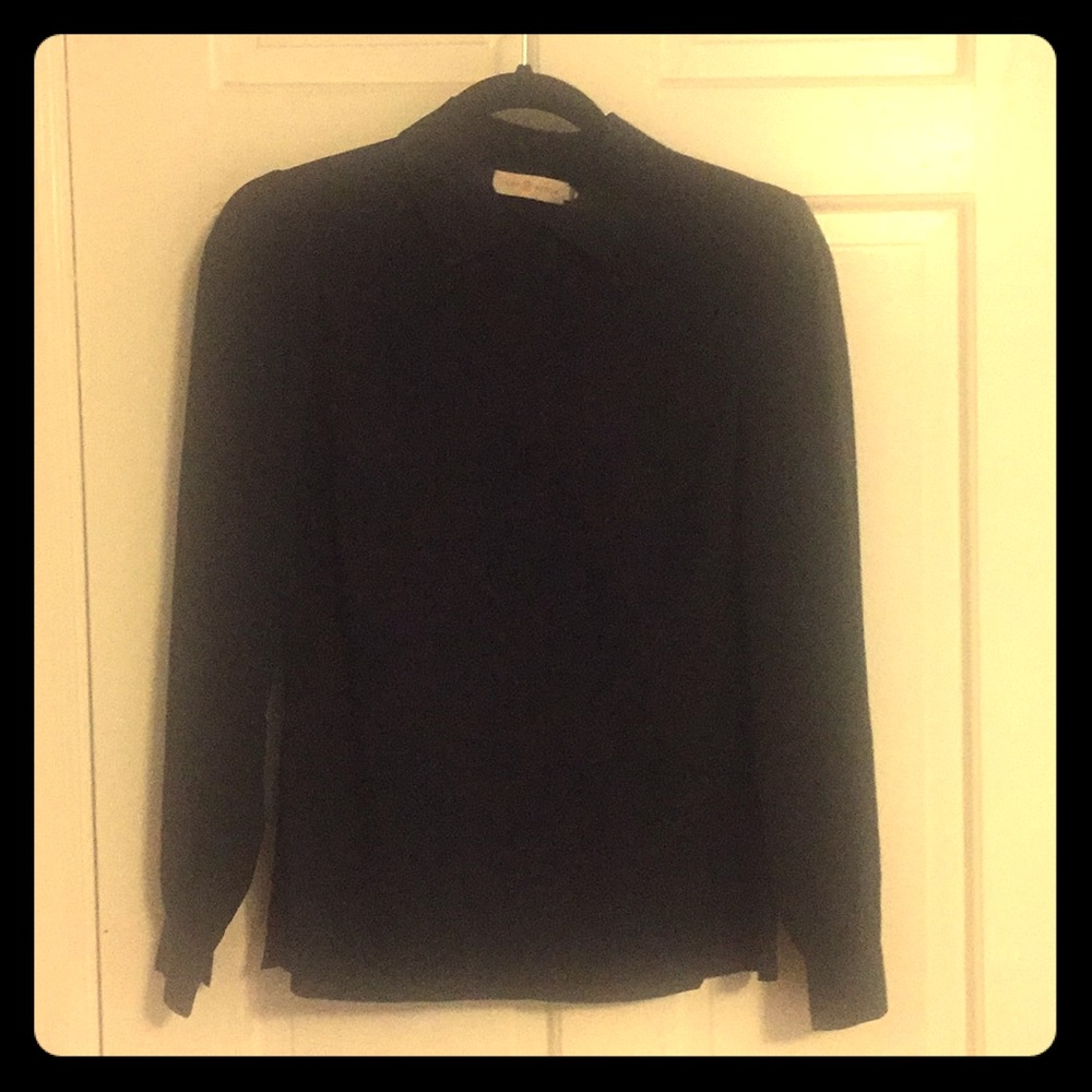 Tory Burch Long Sleeve Blouse Size 0 Navy NWT